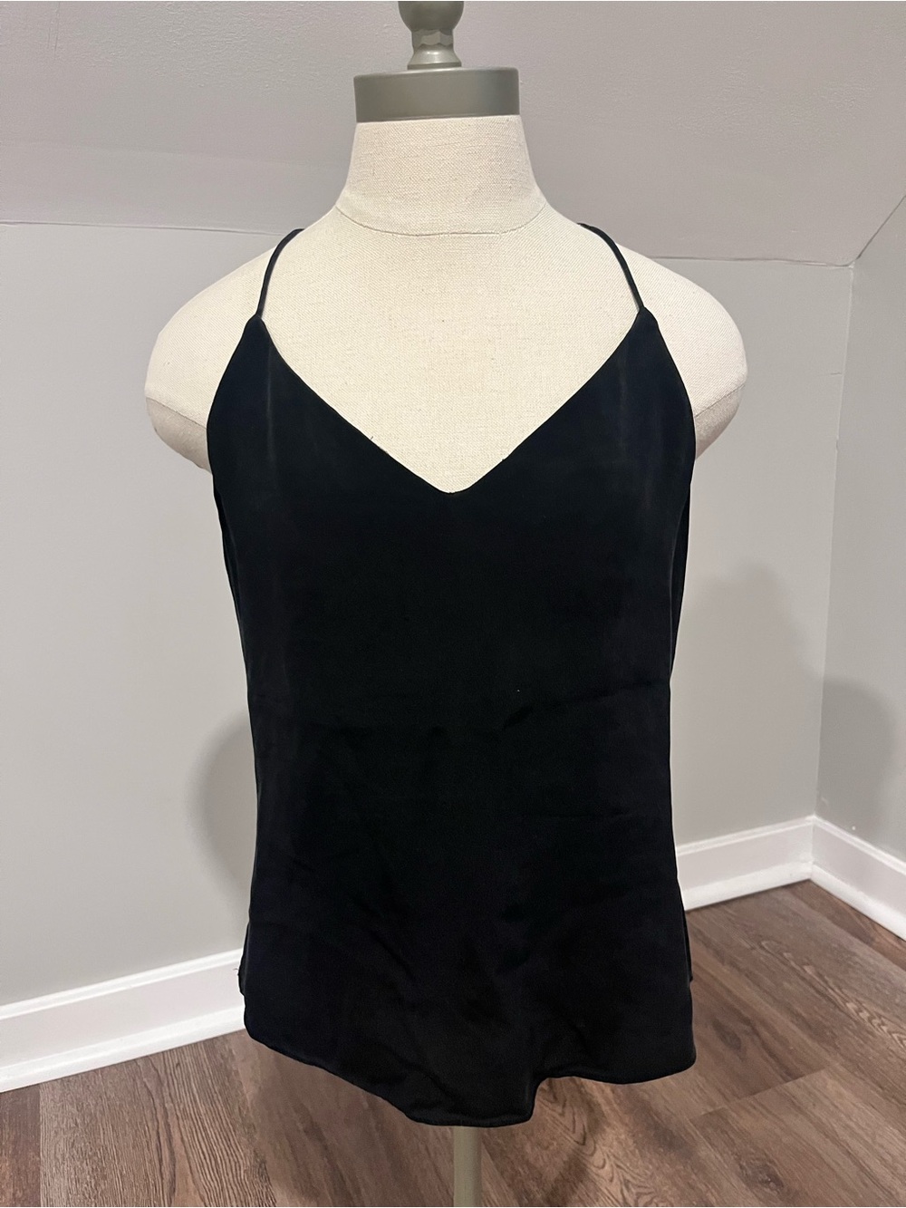 Lush Black Low Scoop Neck Spaghetti Strap Top